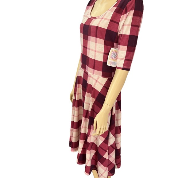 LuLaRoe Nicole Purple Plaid Dress With Pockets Size Large Cute & Sassy. - Picture 5 of 13